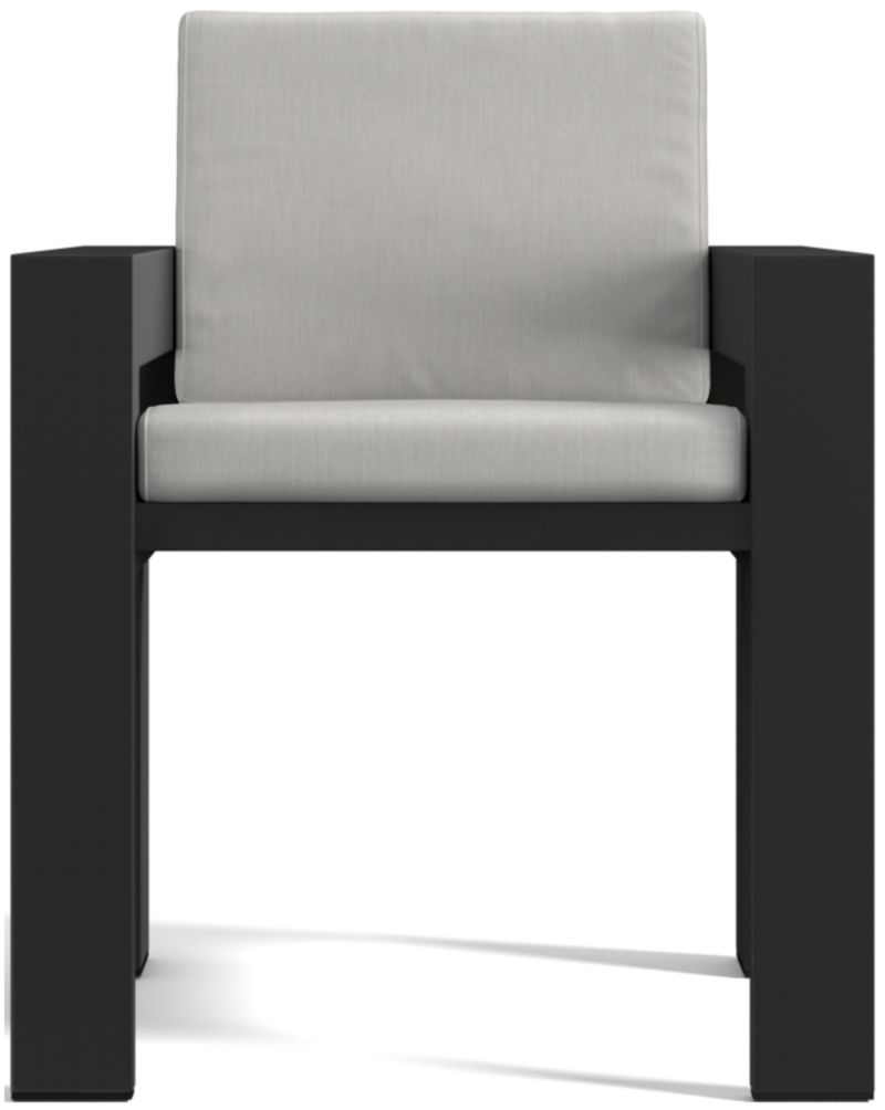 Viewing product image Walker Metal Outdoor Dining Armchair with Canvas Charcoal Sunbrella ® Cushions - image 1 of 12