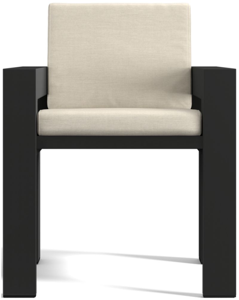 Viewing product image Walker Metal Outdoor Dining Armchair with Canvas Charcoal Sunbrella ® Cushions - image 1 of 12