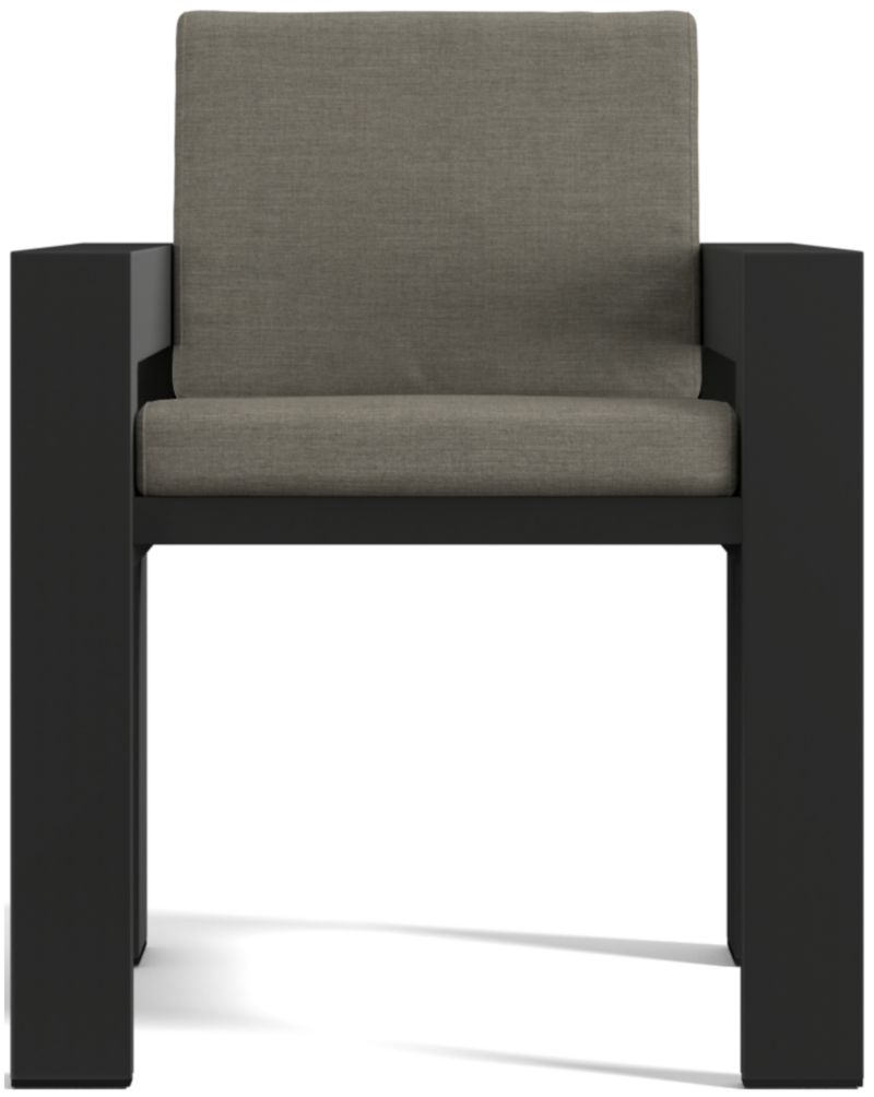 Viewing product image Walker Metal Outdoor Dining Armchair with Canvas Charcoal Sunbrella ® Cushions - image 1 of 12