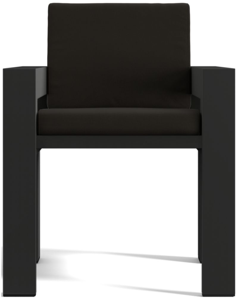 Viewing product image Walker Metal Outdoor Dining Armchair with Canvas Charcoal Sunbrella ® Cushions - image 1 of 12