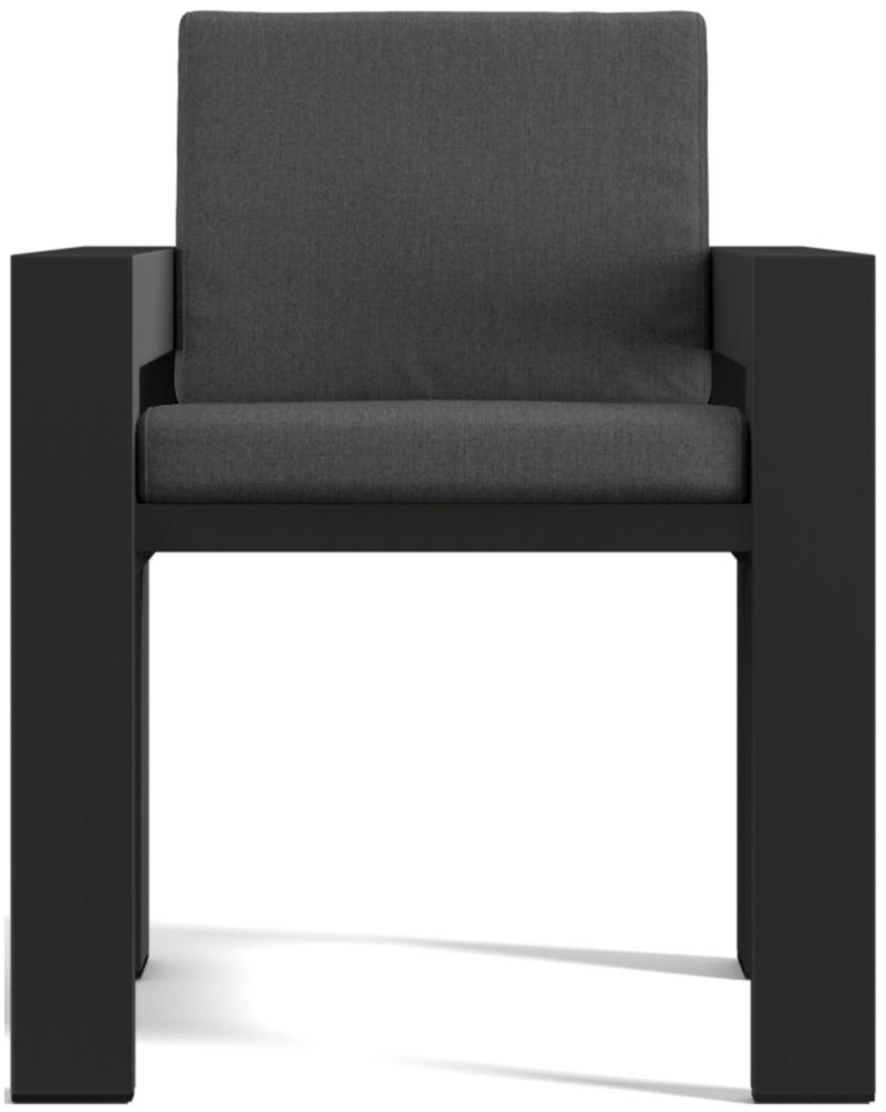 Viewing product image Walker Metal Outdoor Dining Armchair with Canvas Charcoal Sunbrella ® Cushions - image 1 of 14