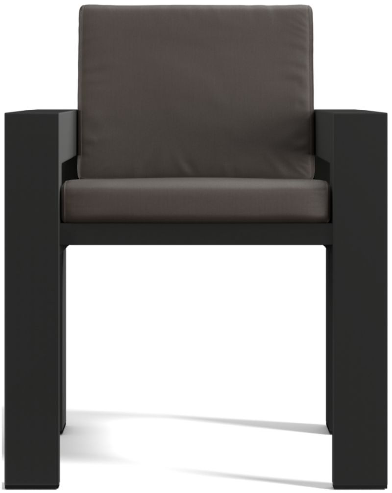 Viewing product image Walker Metal Outdoor Dining Armchair with Canvas Charcoal Sunbrella ® Cushions - image 1 of 11