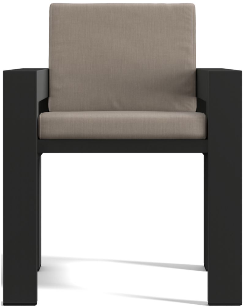 Viewing product image Walker Metal Outdoor Dining Armchair with Canvas Charcoal Sunbrella ® Cushions - image 1 of 11