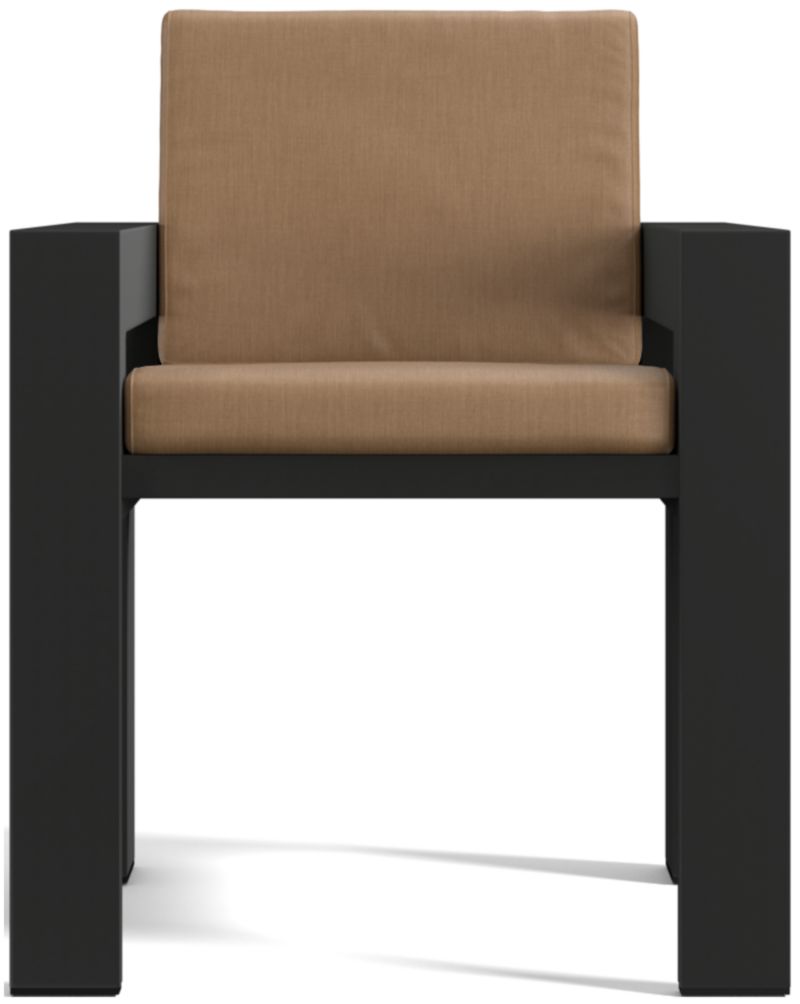 Viewing product image Walker Metal Outdoor Dining Armchair with Canvas Charcoal Sunbrella ® Cushions - image 1 of 11