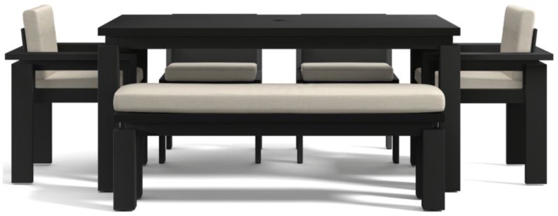 Viewing product image Walker 68" Metal Outdoor Dining Table Set with Canvas Charcoal Sunbrella ® Cushions - image 1 of 7