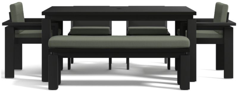 Viewing product image Walker 68" Metal Outdoor Dining Table Set with Canvas Charcoal Sunbrella ® Cushions - image 1 of 12