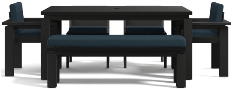 Viewing product image Walker 68" Metal Outdoor Dining Table Set with Canvas Charcoal Sunbrella ® Cushions - image 1 of 12