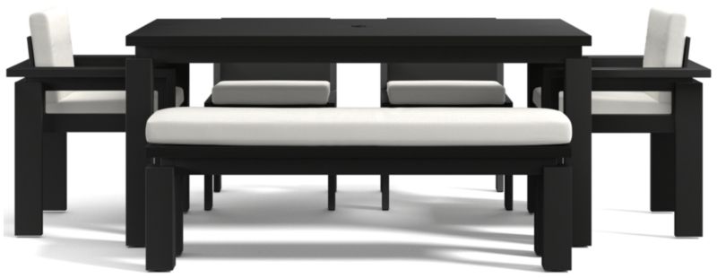 Viewing product image Walker 68" Metal Outdoor Dining Table Set with Canvas Charcoal Sunbrella ® Cushions - image 1 of 7