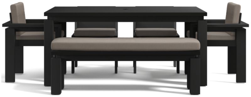 Viewing product image Walker 68" Metal Outdoor Dining Table Set with Canvas Charcoal Sunbrella ® Cushions - image 1 of 12