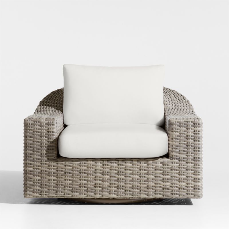 Viewing product image Abaco Resin Wicker Outdoor Swivel Lounge Chair with Canvas Natural Sunbrella ® Cushions - image 1 of 10