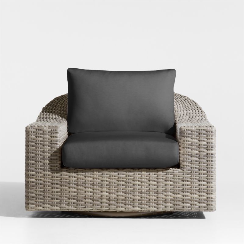 Viewing product image Abaco Resin Wicker Outdoor Swivel Lounge Chair with Canvas Natural Sunbrella ® Cushions - image 1 of 10