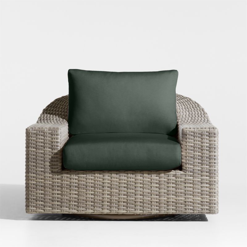 Viewing product image Abaco Resin Wicker Outdoor Swivel Lounge Chair with Canvas Natural Sunbrella ® Cushions - image 1 of 10