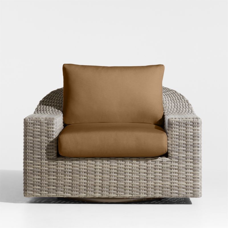 Viewing product image Abaco Resin Wicker Outdoor Swivel Lounge Chair with Canvas Natural Sunbrella ® Cushions - image 1 of 10