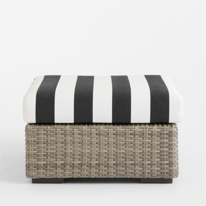 Viewing product image Abaco Resin Wicker Outdoor Ottoman with Canvas Natural Sunbrella ® Cushion - image 1 of 9