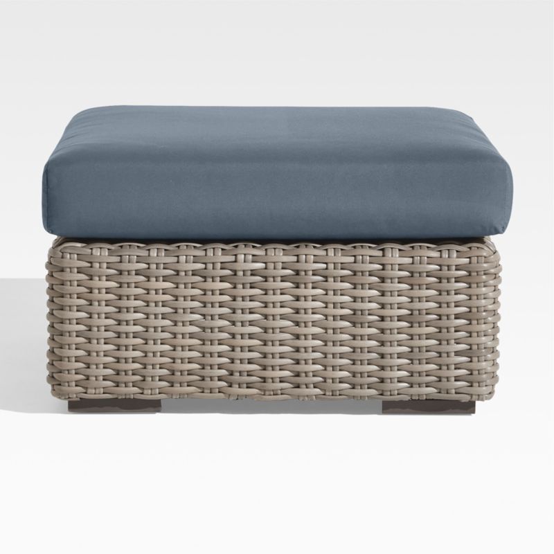 Viewing product image Abaco Resin Wicker Outdoor Ottoman with Canvas Natural Sunbrella ® Cushion - image 1 of 8