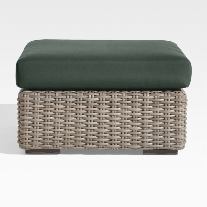 Viewing product image Abaco Resin Wicker Outdoor Ottoman with Canvas Natural Sunbrella ® Cushion - image 1 of 8