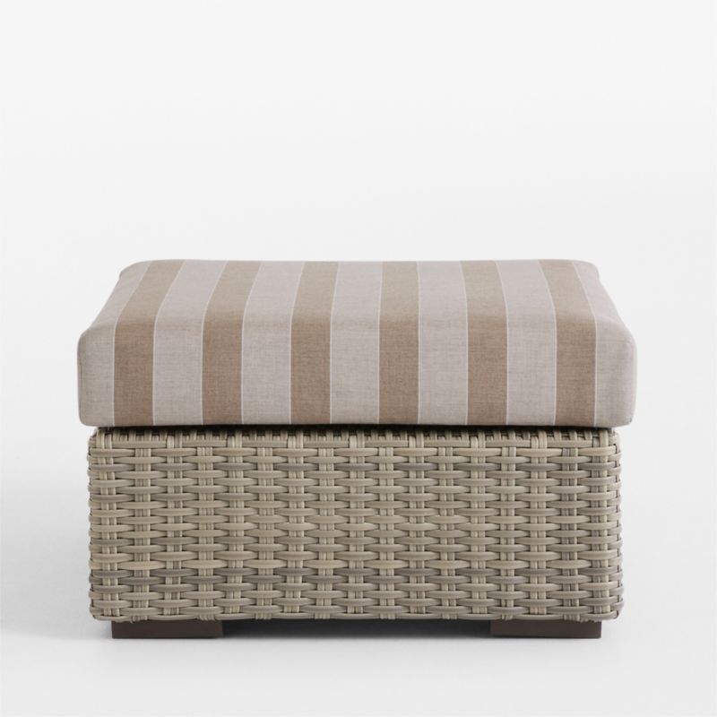 Viewing product image Abaco Resin Wicker Outdoor Ottoman with Canvas Natural Sunbrella ® Cushion - image 1 of 9