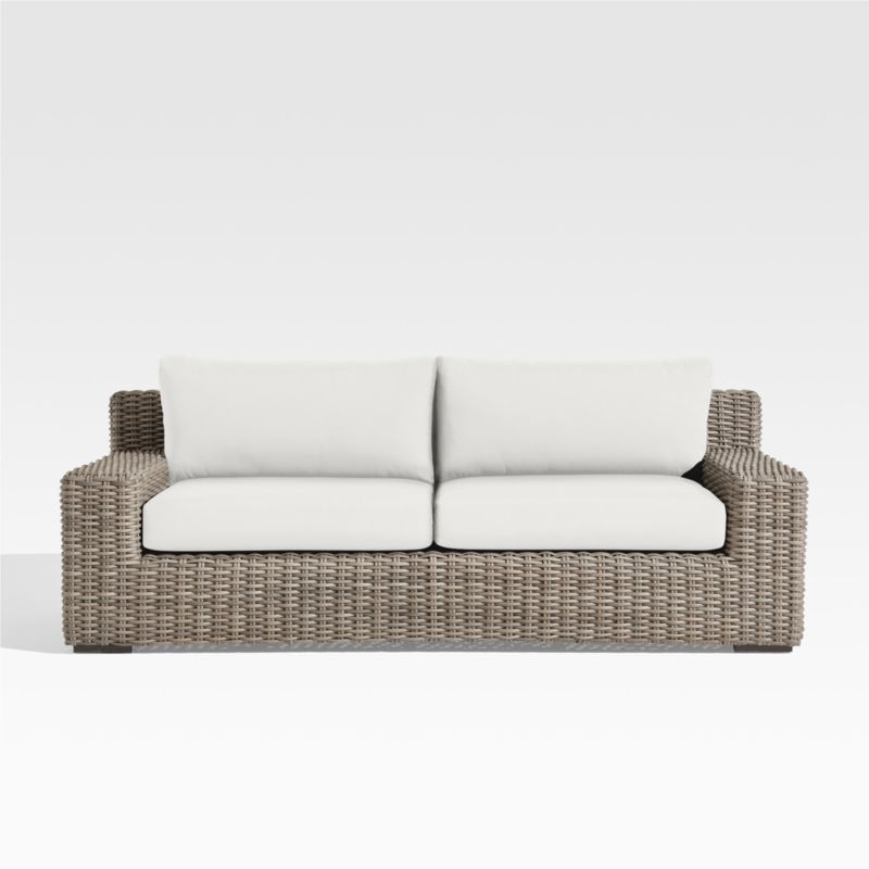 Viewing product image Abaco 83" Resin Wicker Outdoor Sofa with Canvas Natural Sunbrella ® Cushions - image 1 of 16