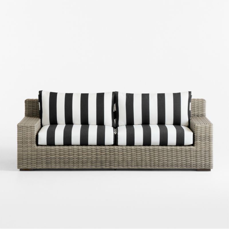 Viewing product image Abaco 83" Resin Wicker Outdoor Sofa with Canvas Natural Sunbrella ® Cushions - image 1 of 19