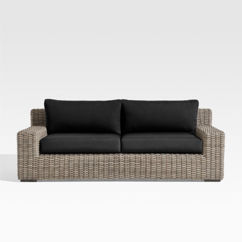 Viewing product image Abaco 83" Resin Wicker Outdoor Sofa with Canvas Natural Sunbrella ® Cushions - image 1 of 16
