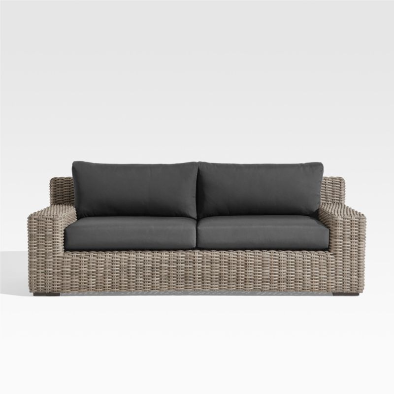 Viewing product image Abaco 83" Resin Wicker Outdoor Sofa with Canvas Natural Sunbrella ® Cushions - image 1 of 16