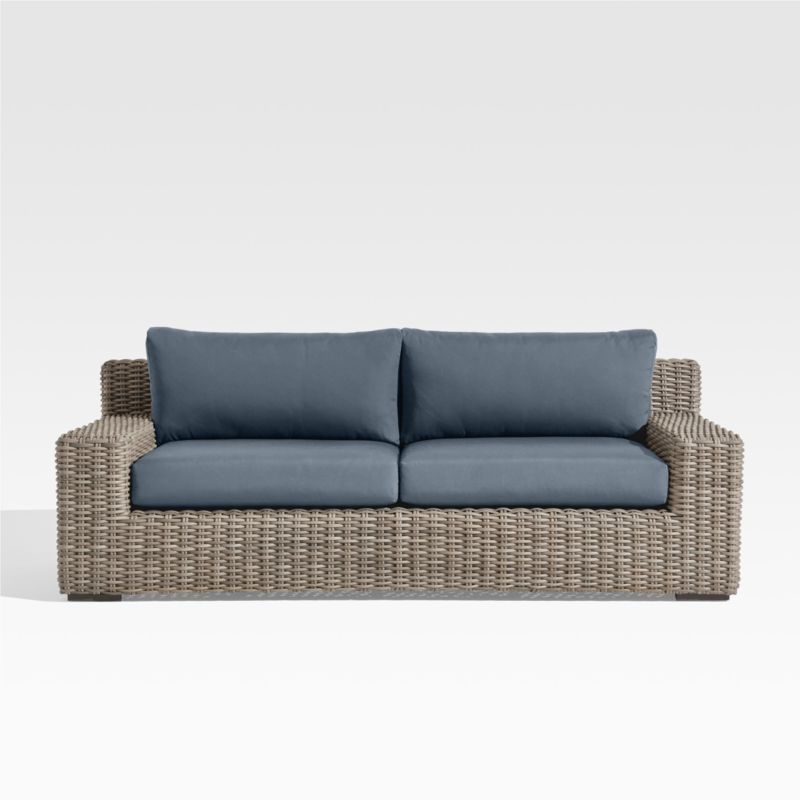 Viewing product image Abaco 83" Resin Wicker Outdoor Sofa with Canvas Natural Sunbrella ® Cushions - image 1 of 16