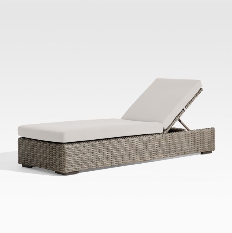 Viewing product image Abaco Resin Wicker Outdoor Sun Lounger with Canvas Natural Sunbrella ® Cushions - image 1 of 15
