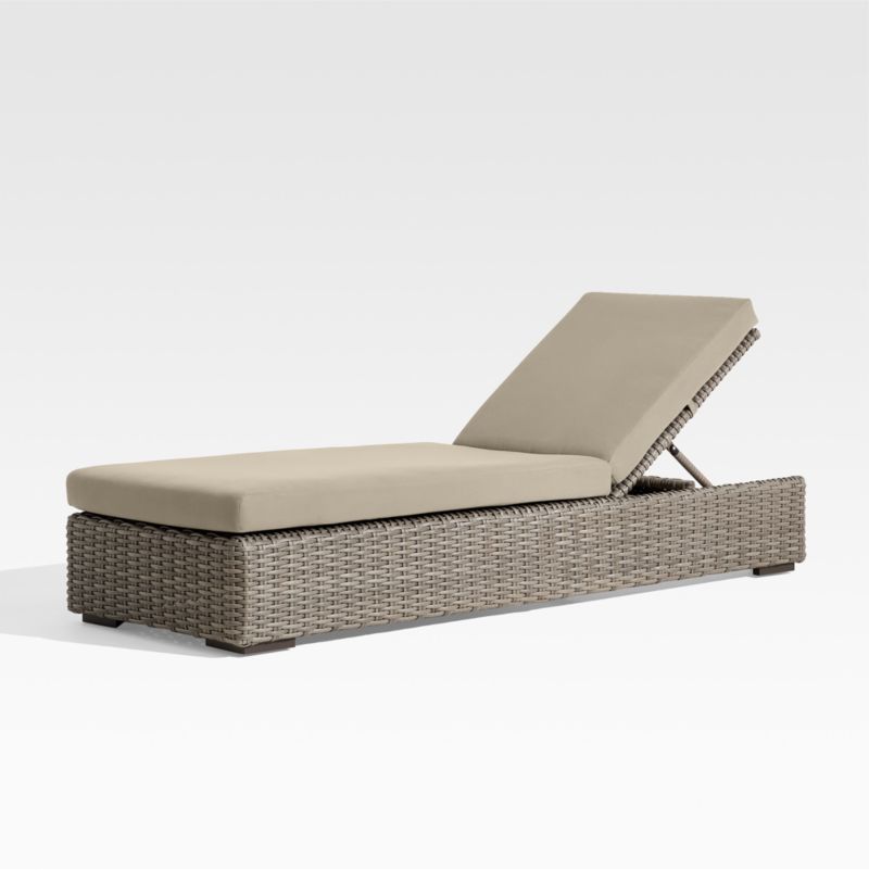 Viewing product image Abaco Resin Wicker Outdoor Sun Lounger with Canvas Natural Sunbrella ® Cushions - image 1 of 15
