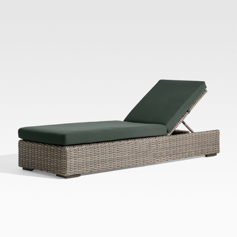 Viewing product image Abaco Resin Wicker Outdoor Sun Lounger with Canvas Natural Sunbrella ® Cushions - image 1 of 15