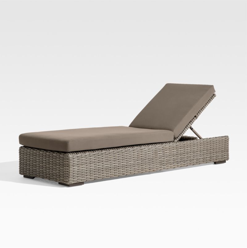 Viewing product image Abaco Resin Wicker Outdoor Sun Lounger with Canvas Natural Sunbrella ® Cushions - image 1 of 15