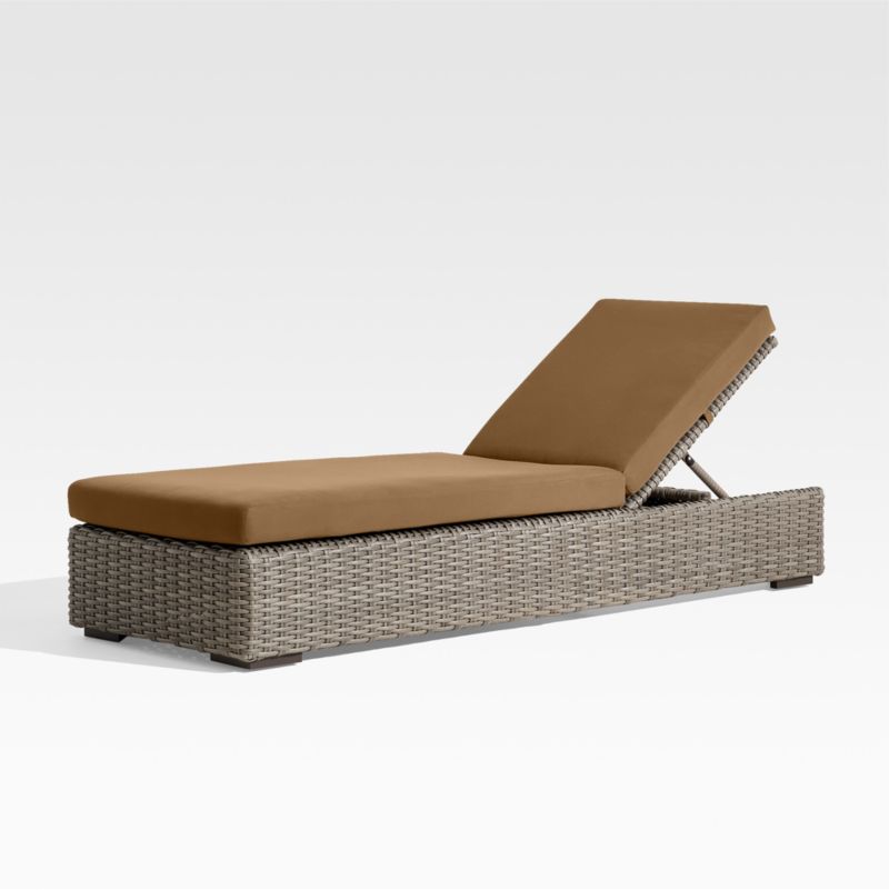 Viewing product image Abaco Resin Wicker Outdoor Sun Lounger with Canvas Natural Sunbrella ® Cushions - image 1 of 15