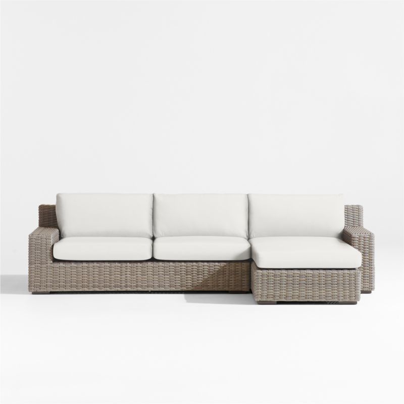 Viewing product image Abaco Resin Wicker 2-Piece Right-Arm Chaise Outdoor Sectional Sofa with Canvas Natural Sunbrella ® Cushions - image 1 of 10