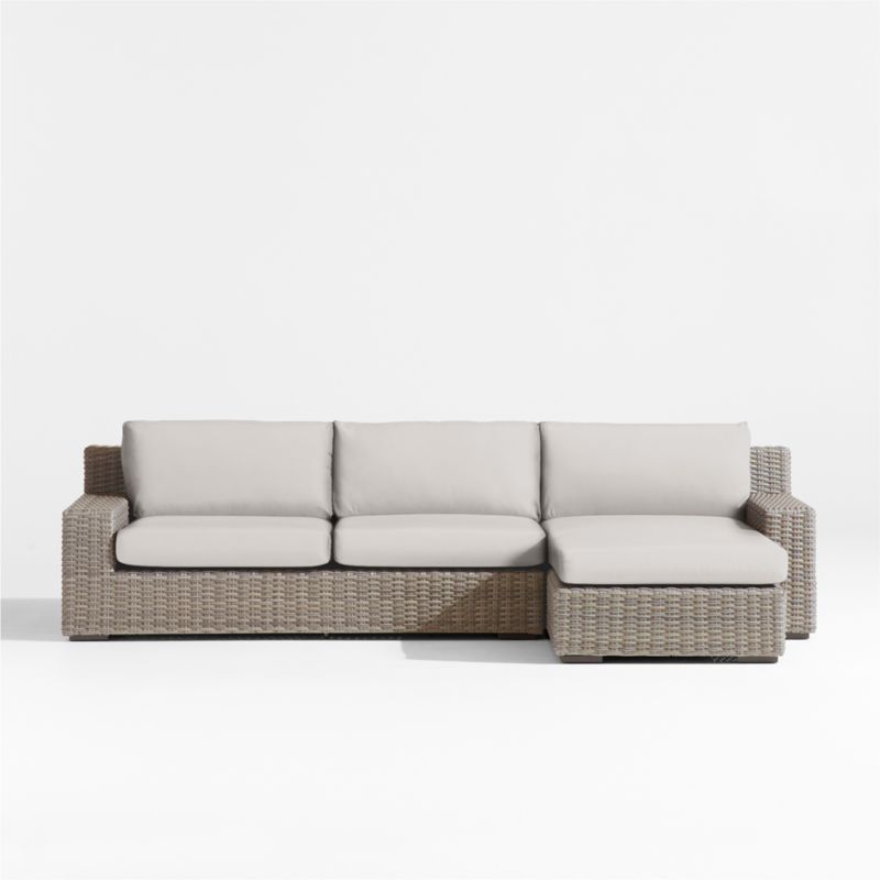 Viewing product image Abaco Resin Wicker 2-Piece Right-Arm Chaise Outdoor Sectional Sofa with Canvas Natural Sunbrella ® Cushions - image 1 of 10