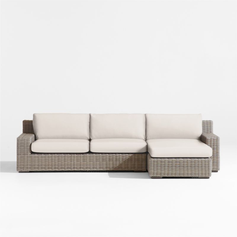 Viewing product image Abaco Resin Wicker 2-Piece Right-Arm Chaise Outdoor Sectional Sofa with Canvas Natural Sunbrella ® Cushions - image 1 of 10