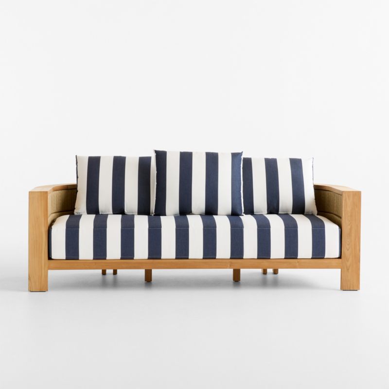 Viewing product image Bali 86" Natural Teak Outdoor Sofa with Nova Glow Sunbrella ® Cushions - image 1 of 14