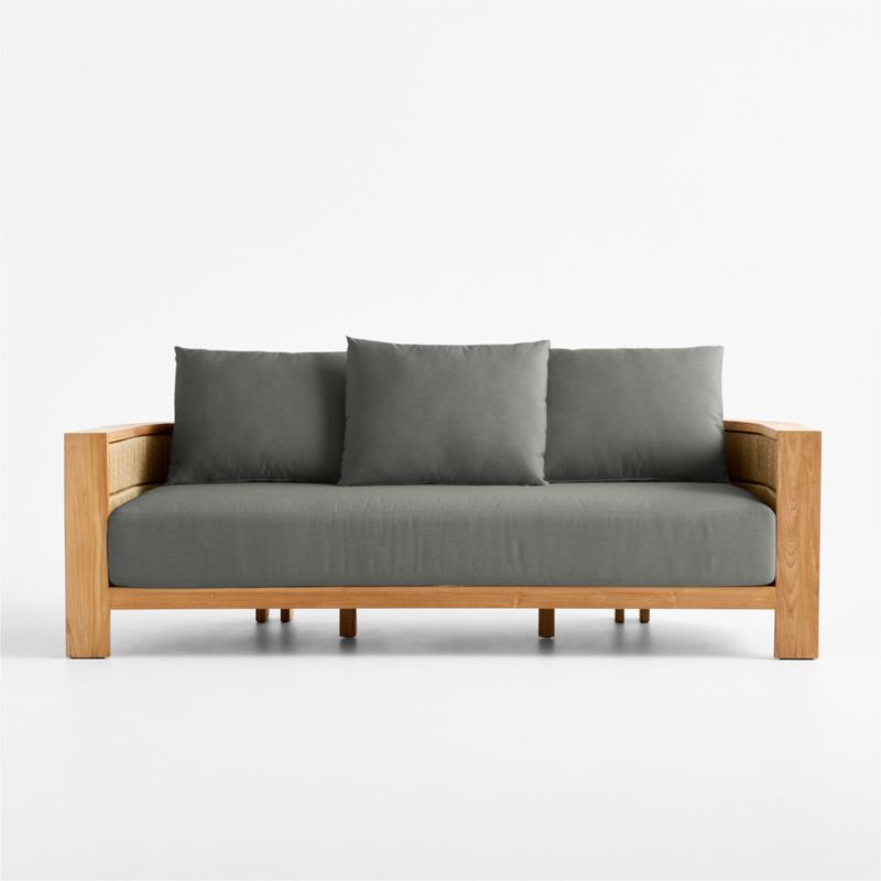 Viewing product image Bali 86" Natural Teak Outdoor Sofa with Nova Glow Sunbrella ® Cushions - image 1 of 15