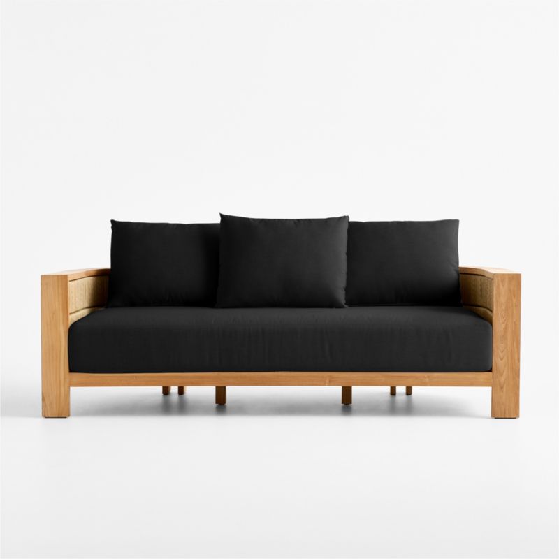 Viewing product image Bali 86" Natural Teak Outdoor Sofa with Nova Glow Sunbrella ® Cushions - image 1 of 13
