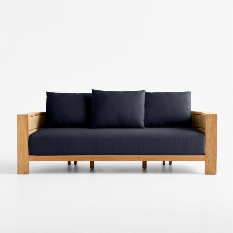 Viewing product image Bali 86" Natural Teak Outdoor Sofa with Nova Glow Sunbrella ® Cushions - image 1 of 15