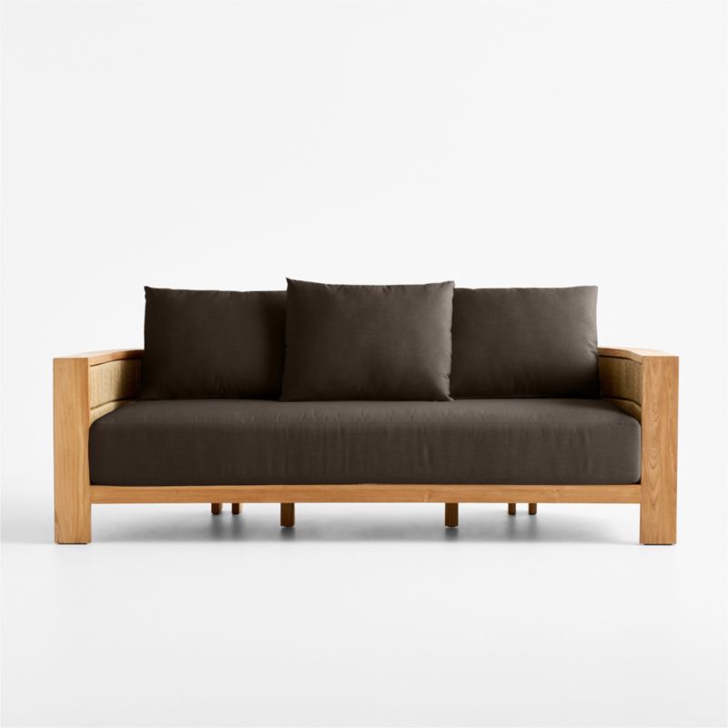 Viewing product image Bali 86" Natural Teak Outdoor Sofa with Nova Glow Sunbrella ® Cushions - image 1 of 15
