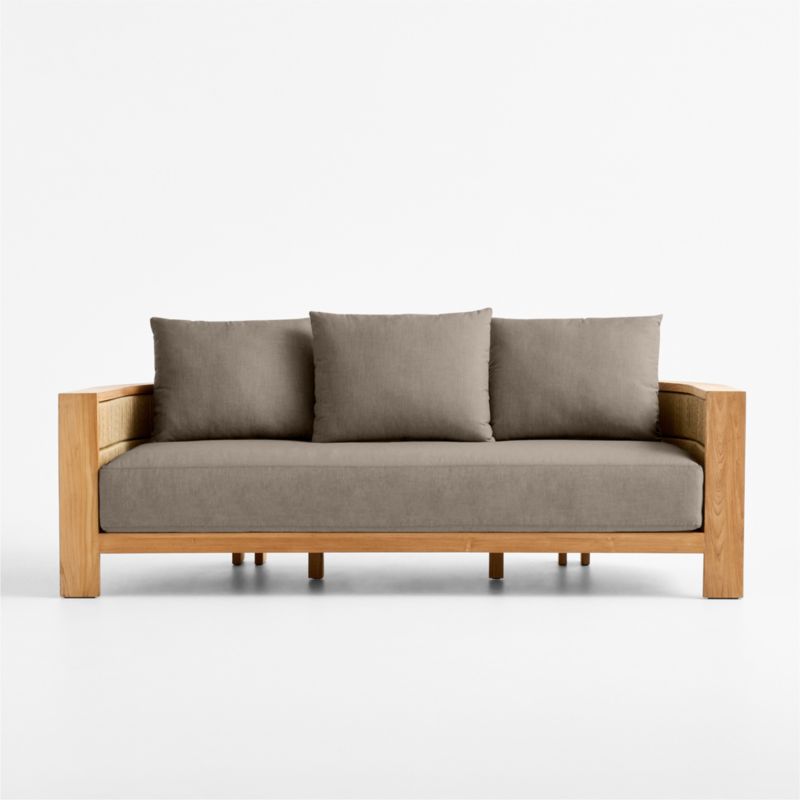 Viewing product image Bali 86" Natural Teak Outdoor Sofa with Nova Glow Sunbrella ® Cushions - image 1 of 13