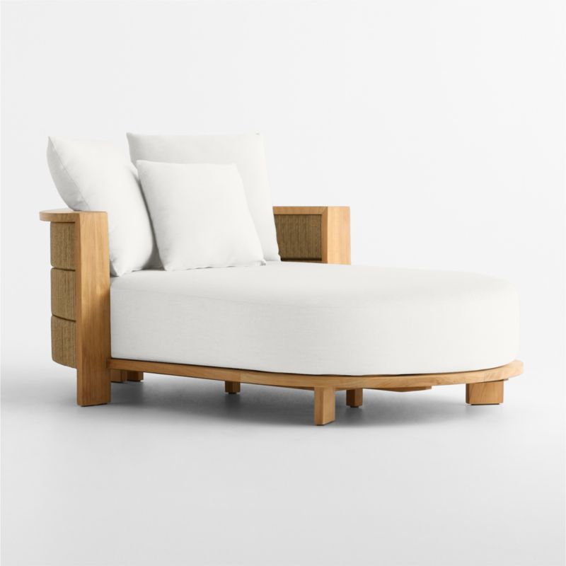 Viewing product image Bali 51" Natural Teak Chaise Daybed with Nova Glow Sunbrella ® Cushions - image 1 of 10