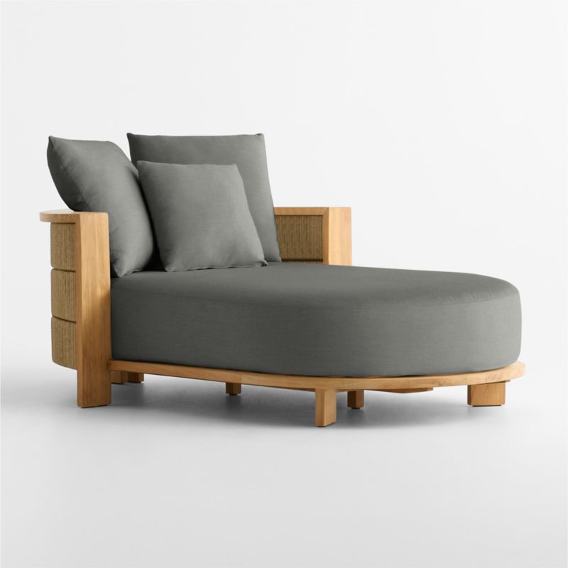 Viewing product image Bali 51" Natural Teak Chaise Daybed with Nova Glow Sunbrella ® Cushions - image 1 of 11