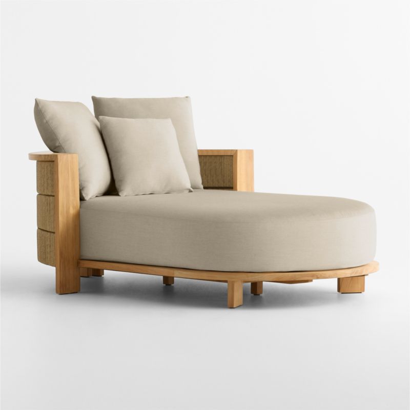 Viewing product image Bali 51" Natural Teak Chaise Daybed with Nova Glow Sunbrella ® Cushions - image 1 of 10