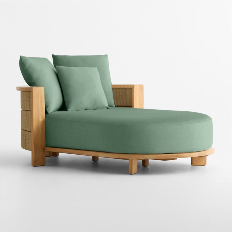 Viewing product image Bali 51" Natural Teak Chaise Daybed with Nova Glow Sunbrella ® Cushions - image 1 of 11