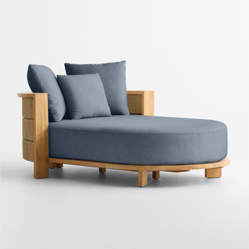 Viewing product image Bali 51" Natural Teak Chaise Daybed with Nova Glow Sunbrella ® Cushions - image 1 of 10