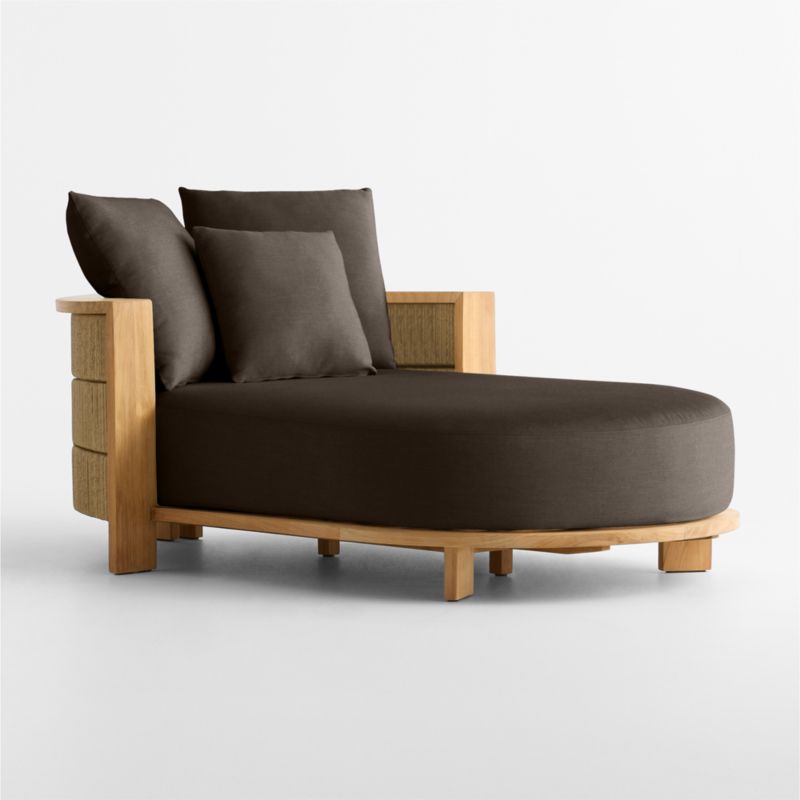 Viewing product image Bali 51" Natural Teak Chaise Daybed with Nova Glow Sunbrella ® Cushions - image 1 of 11