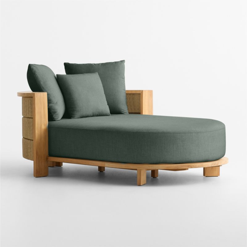 Viewing product image Bali 51" Natural Teak Chaise Daybed with Nova Glow Sunbrella ® Cushions - image 1 of 10