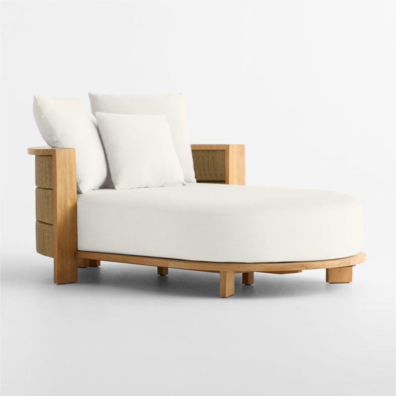 Viewing product image Bali 51" Natural Teak Chaise Daybed with Nova Glow Sunbrella ® Cushions - image 1 of 11