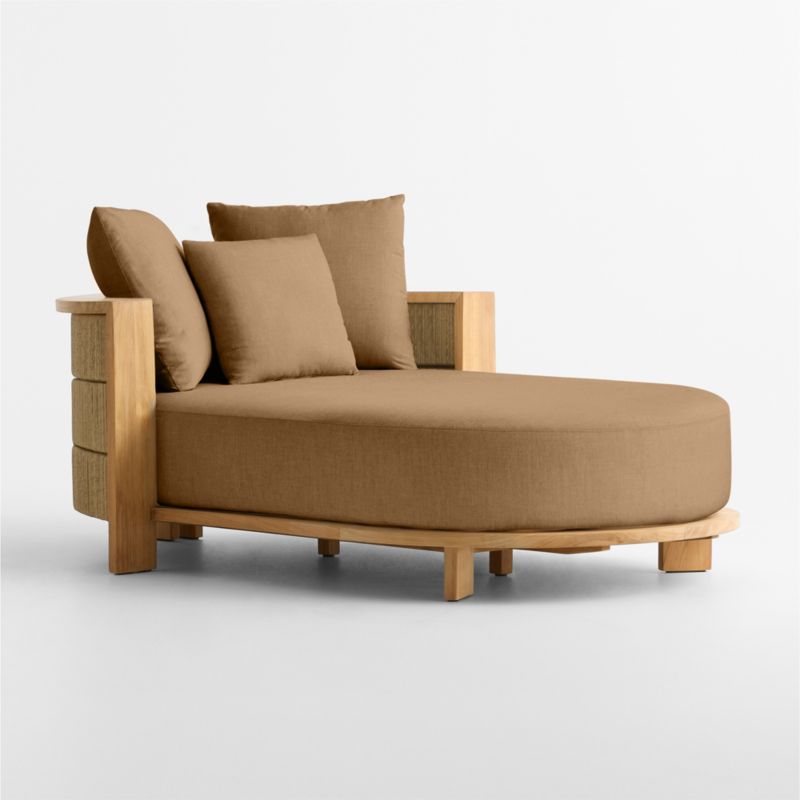 Viewing product image Bali 51" Natural Teak Chaise Daybed with Nova Glow Sunbrella ® Cushions - image 1 of 10