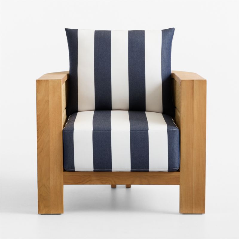 Viewing product image Bali Natural Teak Outdoor Lounge Chair with Nova Glow Sunbrella ® Cushions - image 1 of 10